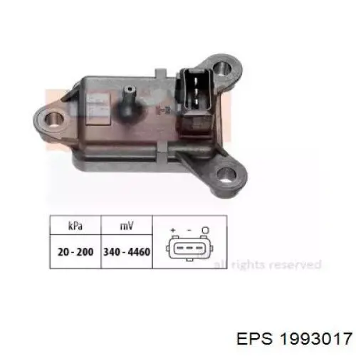 Czujnik ciśnienia w kolektorze ssącym, MAP 7633006 Fiat/Alfa/Lancia
