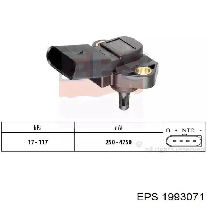 1.993.071 EPS czujnik ciśnienia w kolektorze ssącym, map