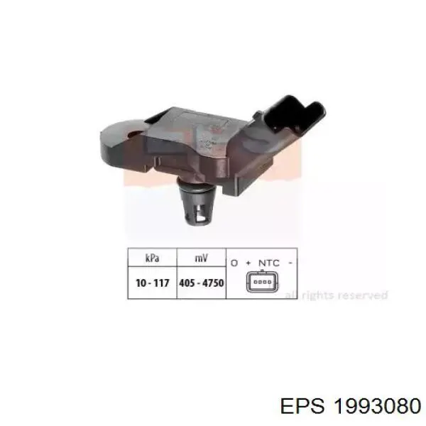 1.993.080 EPS czujnik ciśnienia w kolektorze ssącym, map