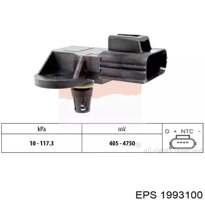 1.993.100 EPS czujnik ciśnienia w kolektorze ssącym, map