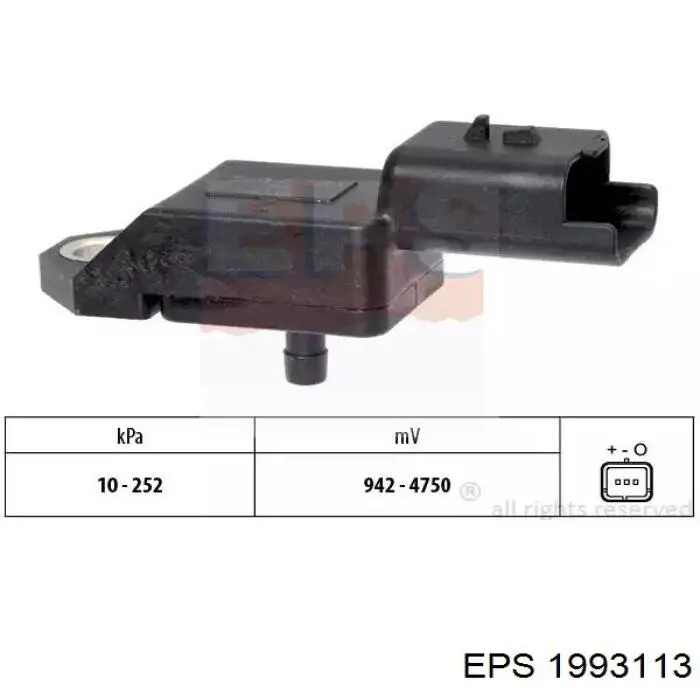 1.993.113 EPS czujnik ciśnienia w kolektorze ssącym, map