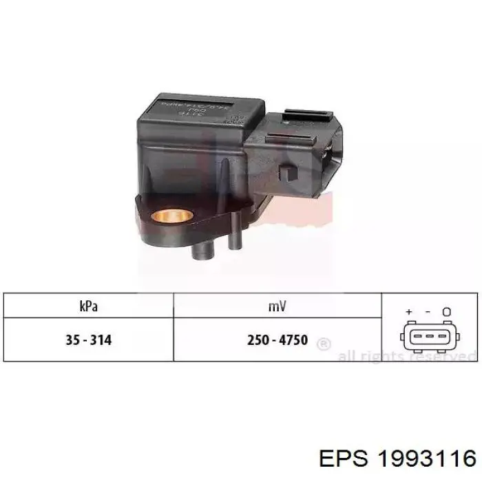 1.993.116 EPS czujnik ciśnienia w kolektorze ssącym, map