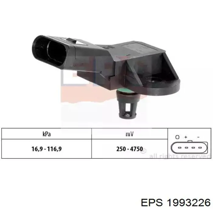 1.993.226 EPS czujnik ciśnienia w kolektorze ssącym, map