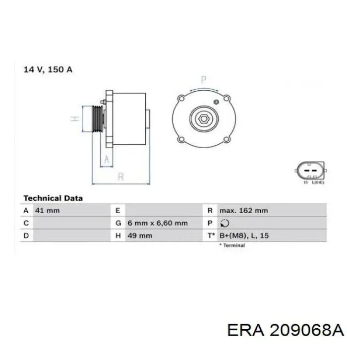 Alternator Land Rover LR005866 cena, od 402,67 USD