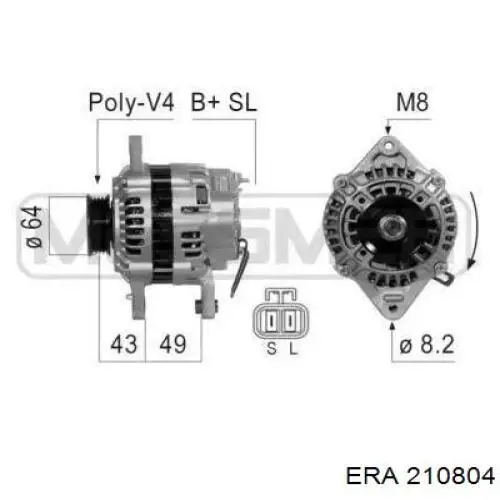Alternator ERA 210804 cena, od 80,02 USD
