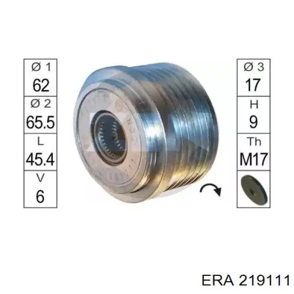 219111 ERA koło pasowe alternatora