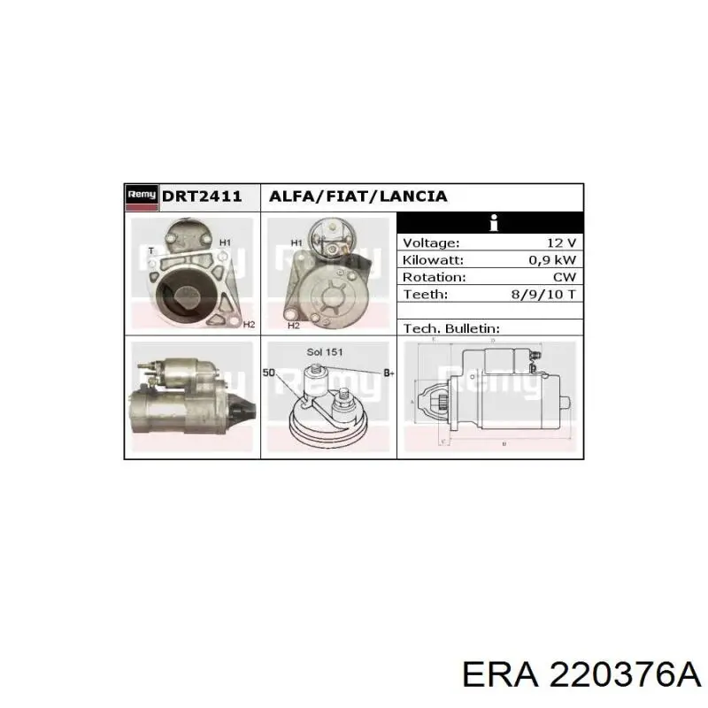 Rozrusznik ERA 220376A cena, od 120,04 USD