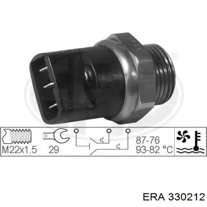 Czujnik temperatury płynu chłodzącego (włączenia wentylatora chłodnicy) ERA 330212 cena, od 13,32 USD