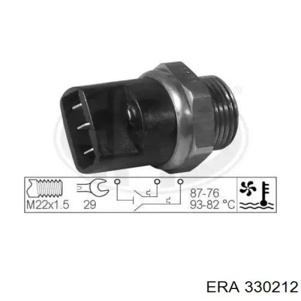 Do koszyka 330212 ERA Czujnik temperatury płynu chłodzącego (włączenia wentylatora chłodnicy)