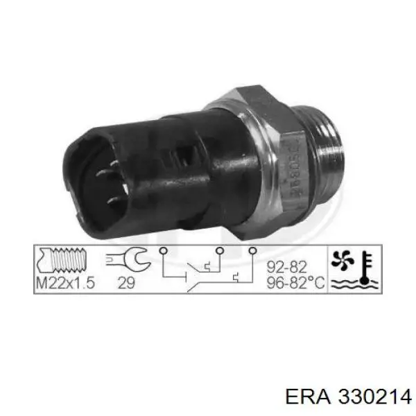 Czujnik temperatury płynu chłodzącego (włączenia wentylatora chłodnicy) ERA 330214 cena, od 15,99 USD