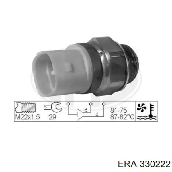 Czujnik temperatury płynu chłodzącego (włączenia wentylatora chłodnicy) ERA 330222 cena, od 10,32 USD