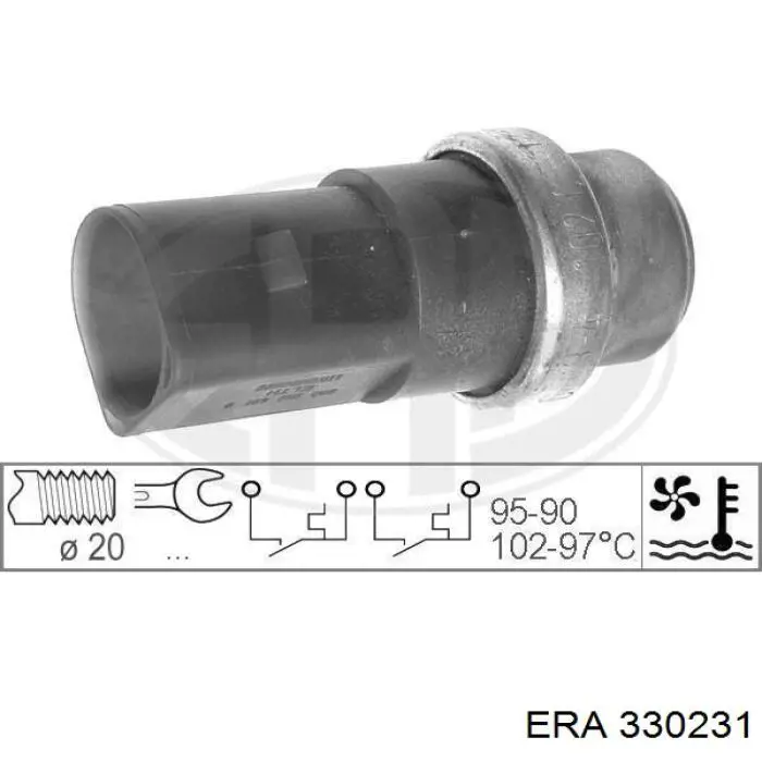 Czujnik temperatury płynu chłodzącego (włączenia wentylatora chłodnicy) ERA 330231 cena, od 8,19 USD