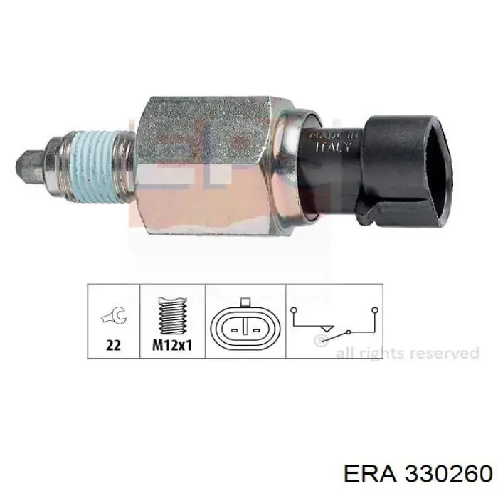 Czujnik włączania światła cofania ERA 330260 cena, od 10,21 USD