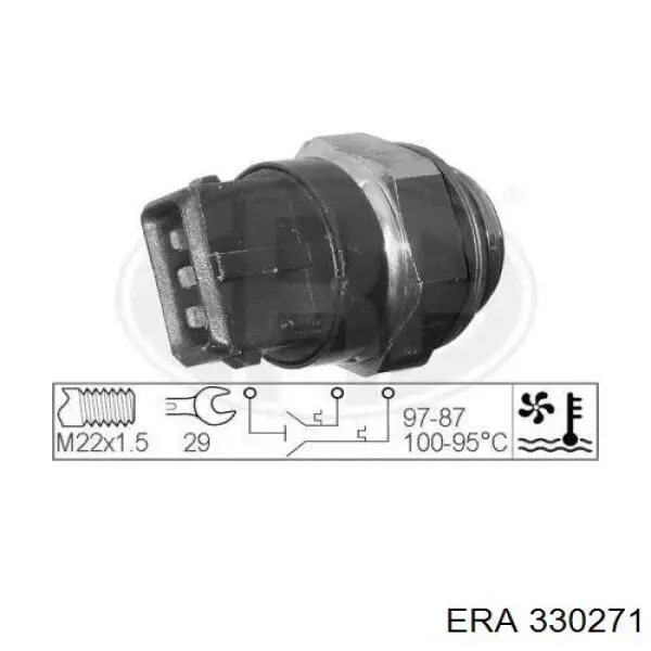 Czujnik temperatury płynu chłodzącego (włączenia wentylatora chłodnicy) ERA 330271 cena, od 15,53 USD