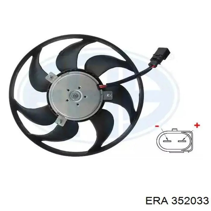 352033 ERA Wentylator elektryczny układu chłodzenia, kompletny (silnik+wirnik) prawy