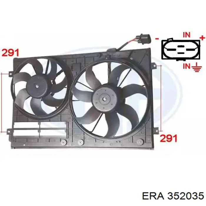 352035 ERA wentylator elektryczny układu chłodzenia kompletny (silnik+wirnik)