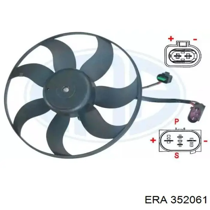Wentylator elektryczny układu chłodzenia, kompletny (silnik+wirnik) lewy ERA 352061 cena, od 109,69 USD