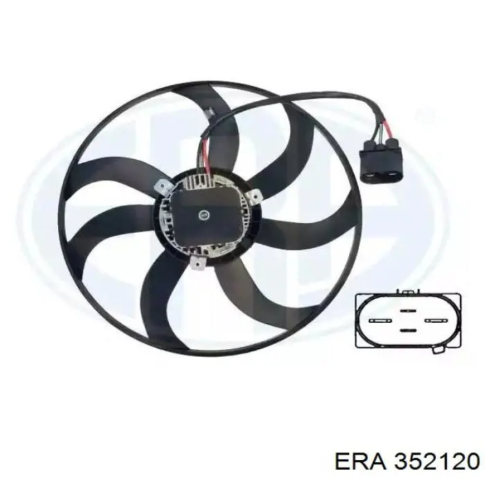 352120 ERA Wentylator elektryczny układu chłodzenia, kompletny (silnik+wirnik) lewy