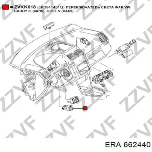 662440 ERA przełącznik światła reflektorów na "torpedo"