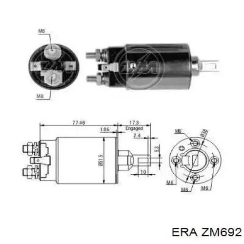 Elektromagnes rozrusznika ERA ZM692 cena, od 32,35 USD