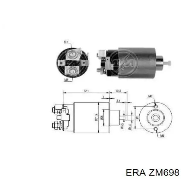 Elektromagnes rozrusznika ERA ZM698 cena, od 37,34 USD