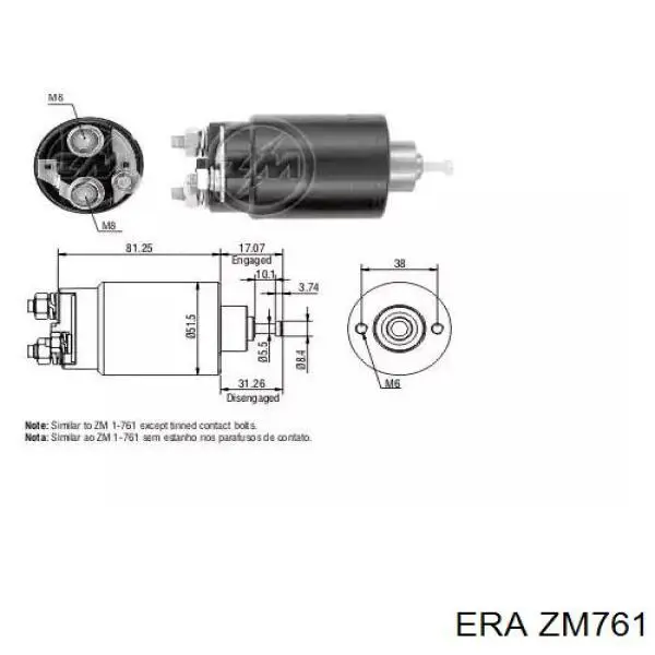 Elektromagnes rozrusznika ERA ZM761 cena, od 23,48 USD