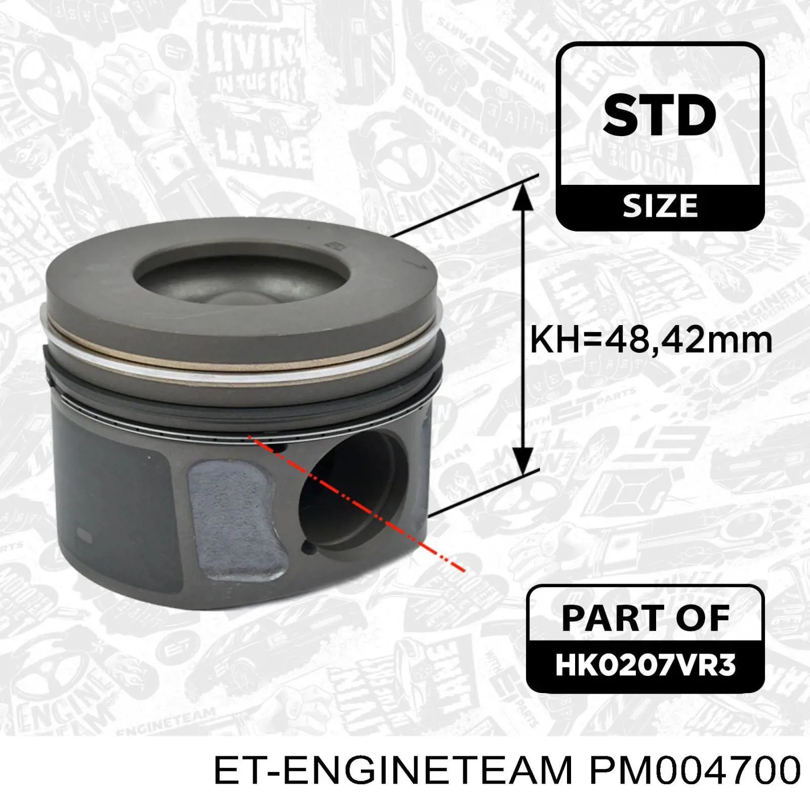 013PI00137000 Mahle Original Tłok, komplet do jednego cylindru, STD