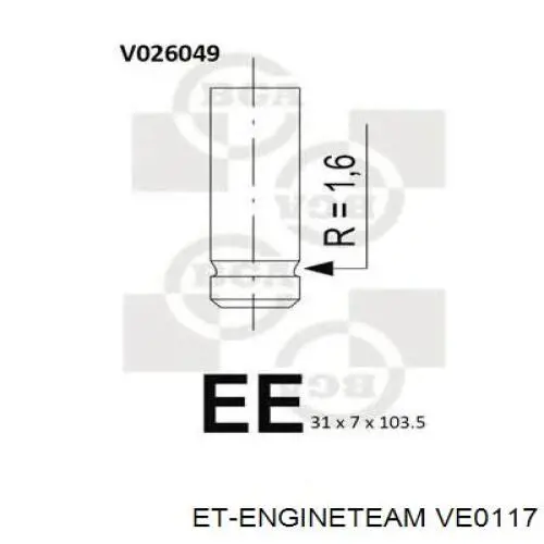 VE0117 ET Engineteam zawór wydechowy