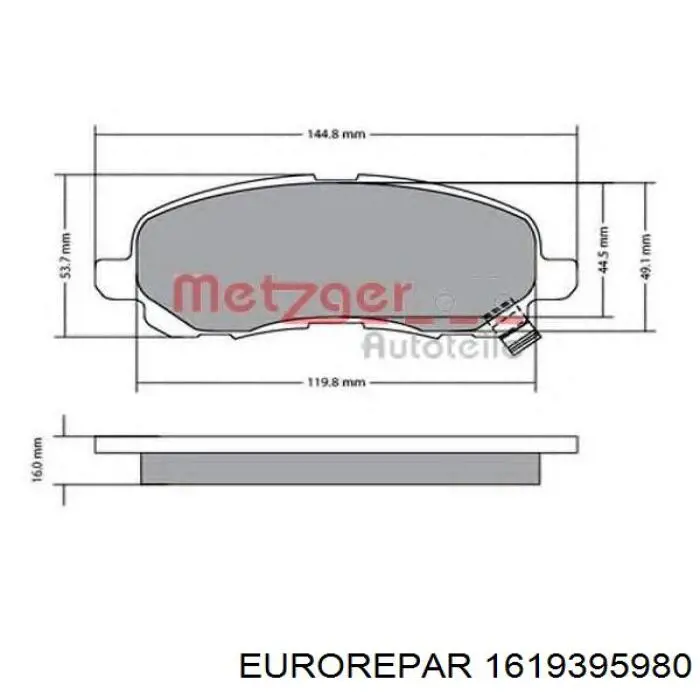 Do koszyka 1619395980 Eurorepar Klocki hamulcowe przednie tarczowe