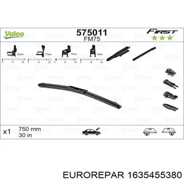 1635455380 Eurorepar pióro wycieraczki szyby przedniej kierowcy