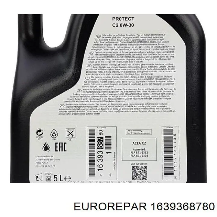 Olej do silnika Eurorepar 1639368780 cena, od 90,20 USD