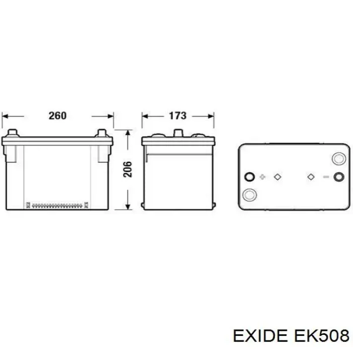 Bateria (akumulator) Exide EK508 cena, od 332,83 USD