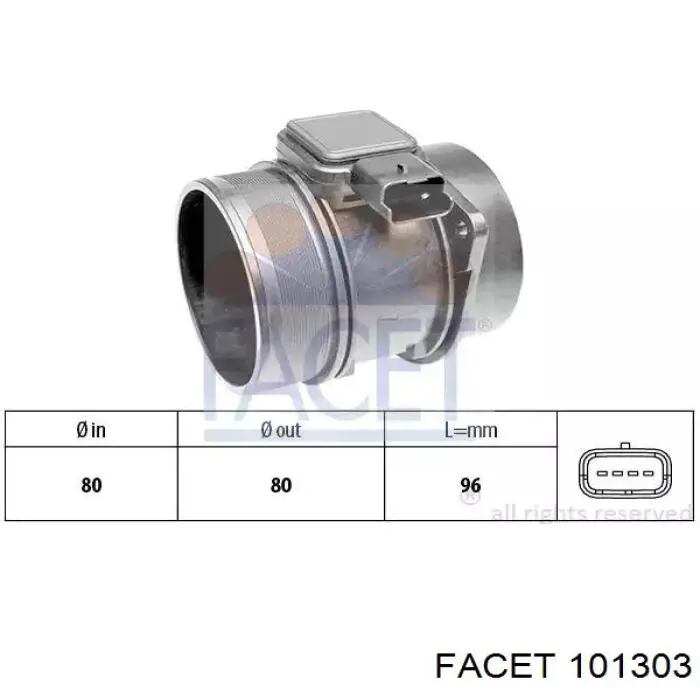 Czujnik przepływu powietrza, przepływomierz powietrza M.A.F. Facet 101303 cena, od 70,41 USD