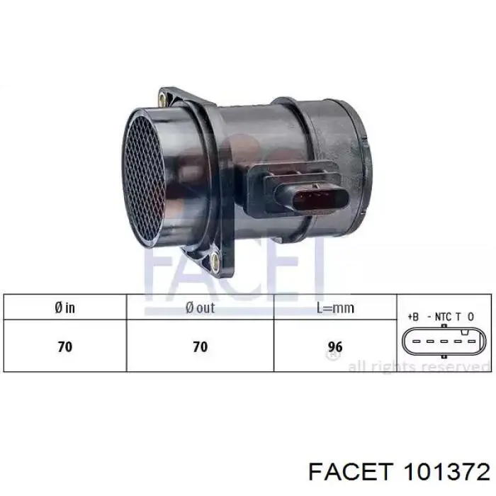 Czujnik przepływu powietrza, przepływomierz powietrza M.A.F. Facet 101372 cena, od 33,11 USD