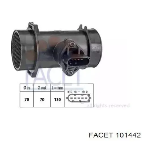 Czujnik przepływu powietrza, przepływomierz powietrza M.A.F. NGK EPBMFT5V039H cena, od 45,09 USD