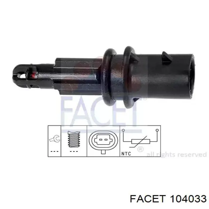 Czujnik temperatury powietrza wlotowego Facet 104033 cena, od 13,95 USD