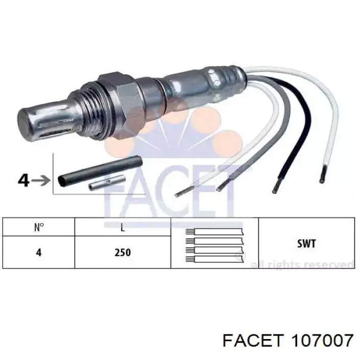 Sonda lambda, czujnik tlenu Facet 107007 cena, od 49,01 USD