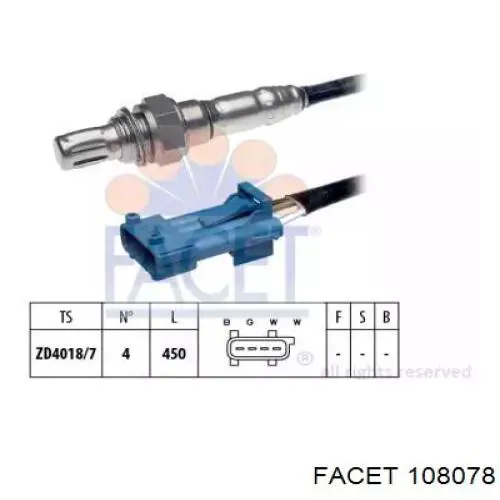 Do koszyka 108078 Facet Sonda lambda czujnik tlenu po katalizatorze