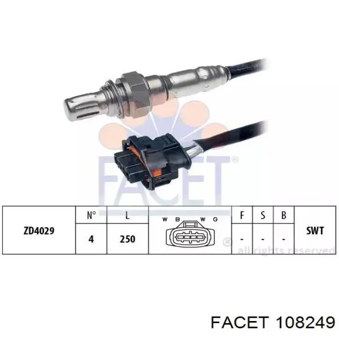 108249 Facet sonda lambda czujnik tlenu po katalizatorze