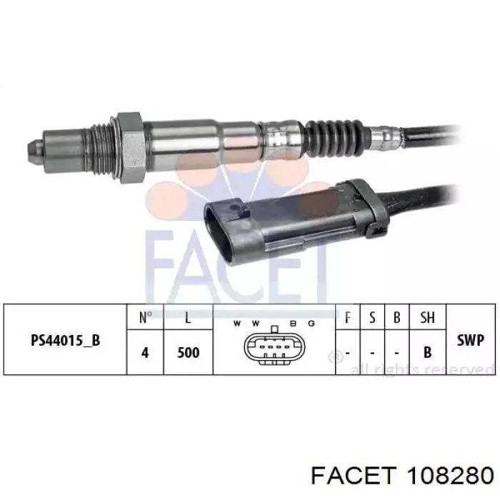 Sonda lambda czujnik tlenu po katalizatorze Facet 108280 cena, od 56,77 USD