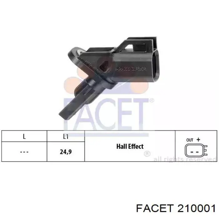 210001 Facet Czujnik ABS przedni