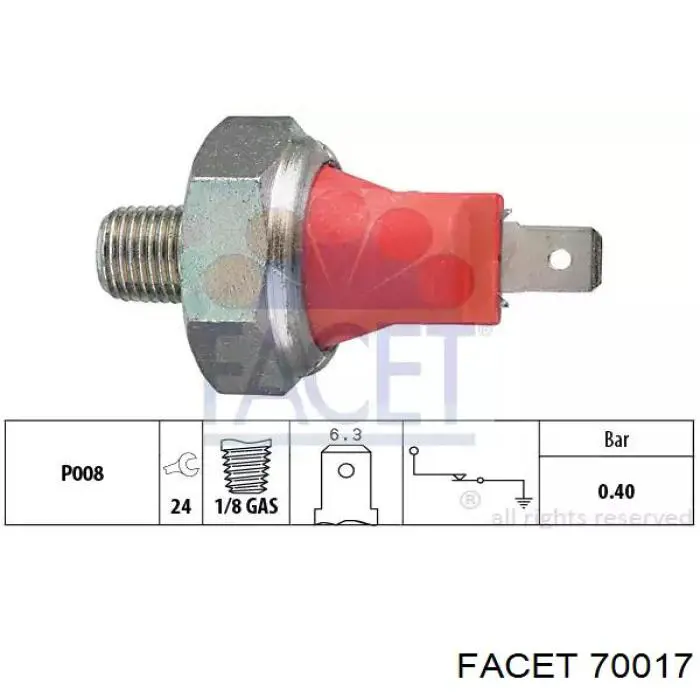 Czujnik ciśnienia oleju Facet 70017 cena, od 5,27 USD