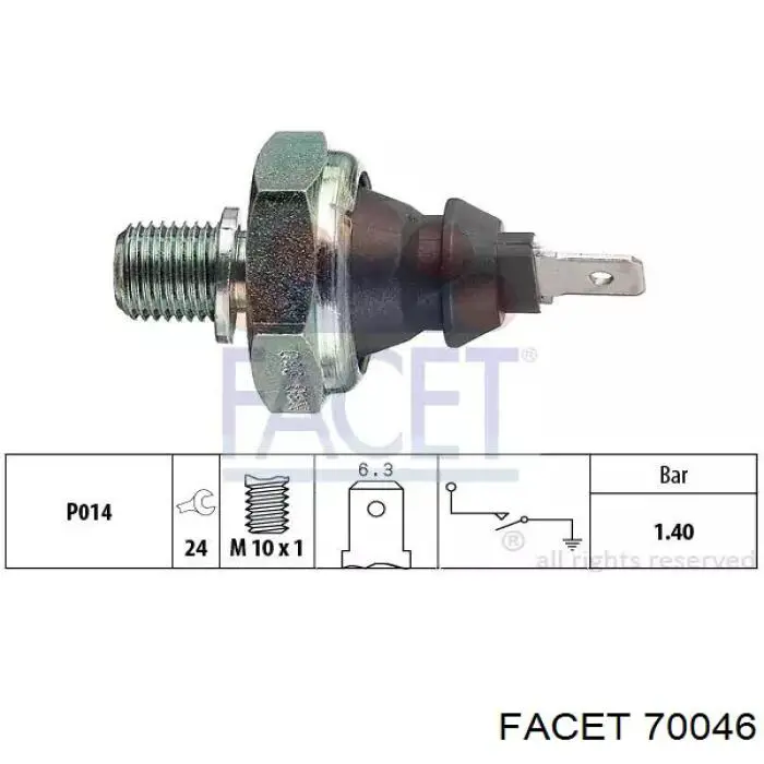 Czujnik ciśnienia oleju Facet 70046 cena, od 6,79 USD