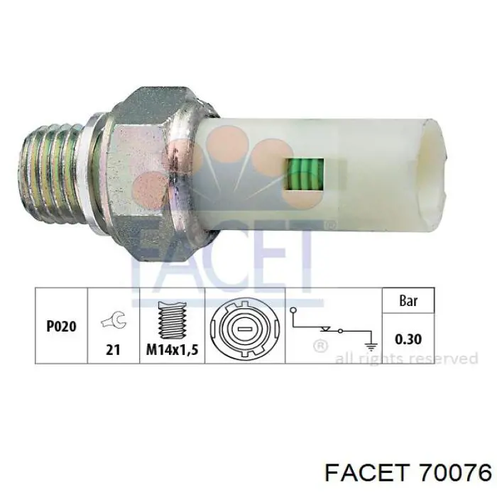 Czujnik ciśnienia oleju Facet 70076 cena, od 7,86 USD