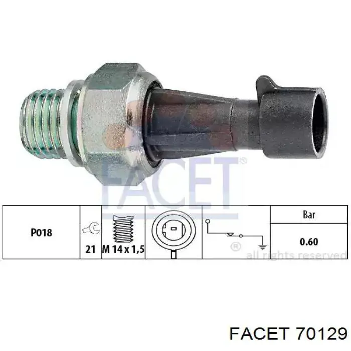 Czujnik ciśnienia oleju Facet 70129 cena, od 8,51 USD