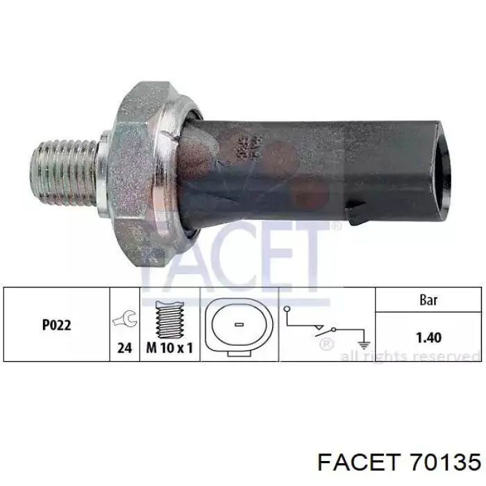 Czujnik ciśnienia oleju Facet 70135 cena, od 6,89 USD