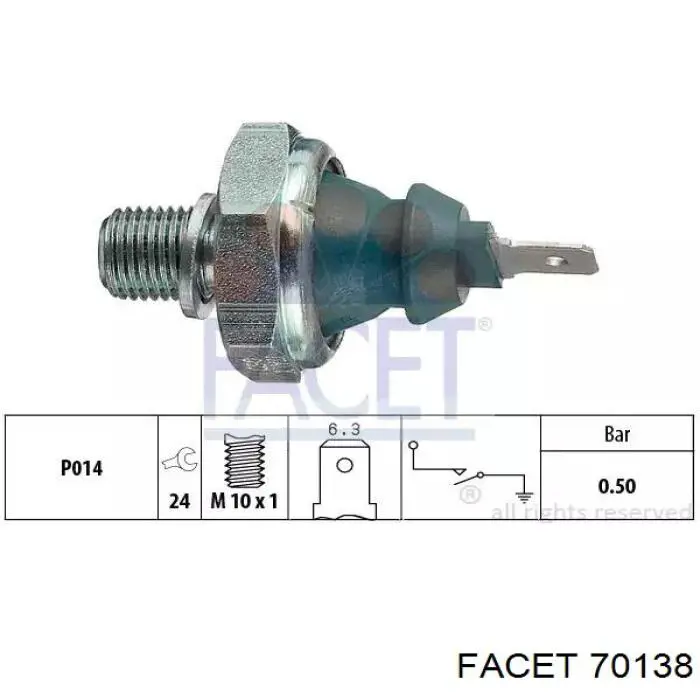Czujnik ciśnienia oleju Facet 70138 cena, od 7,22 USD
