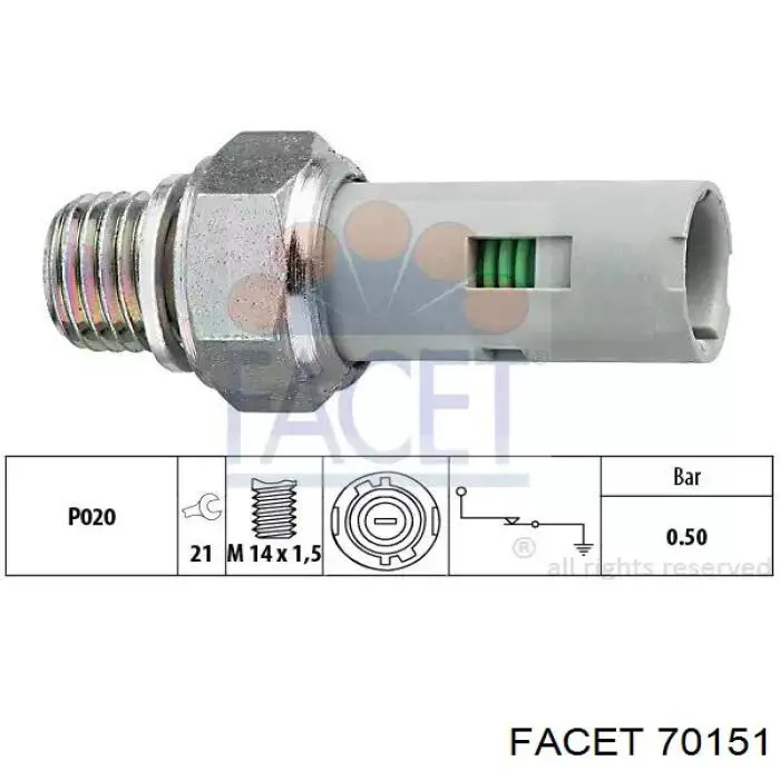 Czujnik ciśnienia oleju Facet 70151 cena, od 7,86 USD