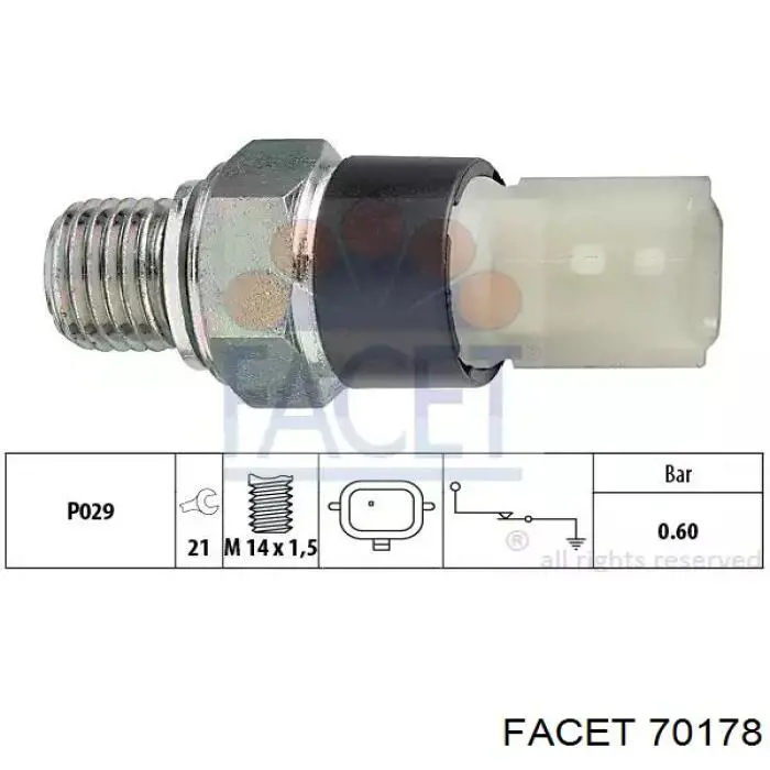 Czujnik ciśnienia oleju Facet 70178 cena, od 8,73 USD