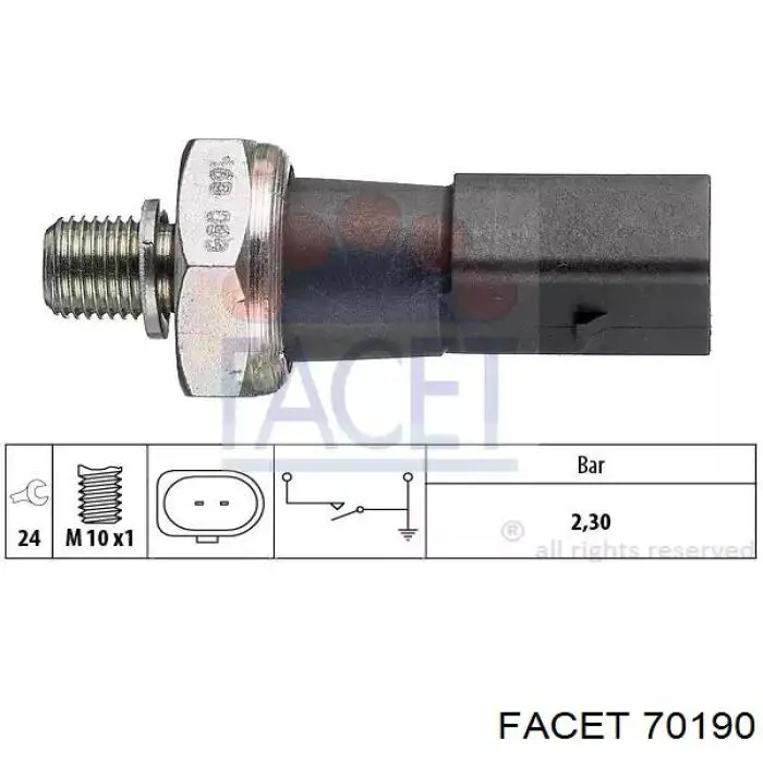 Czujnik ciśnienia oleju Facet 70190 cena, od 9,48 USD